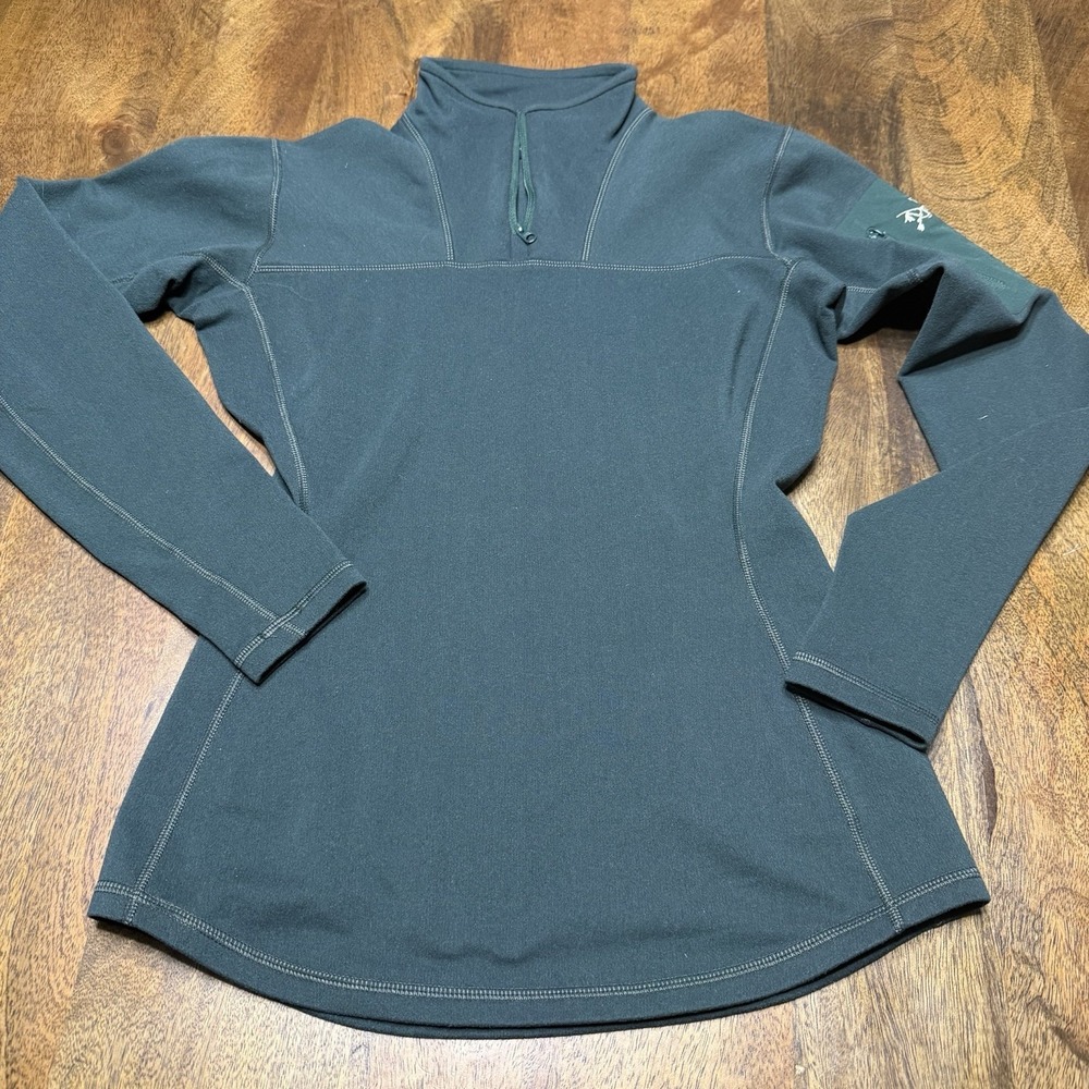 Arcteryx Rho 1/4 Zip Pullover Shirt Womens Small Green Performance Base Layer